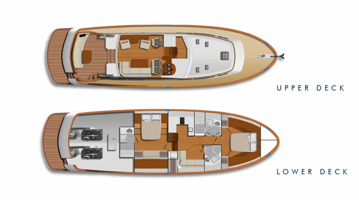 Hunt Yachts 55 Motor Yacht Layout